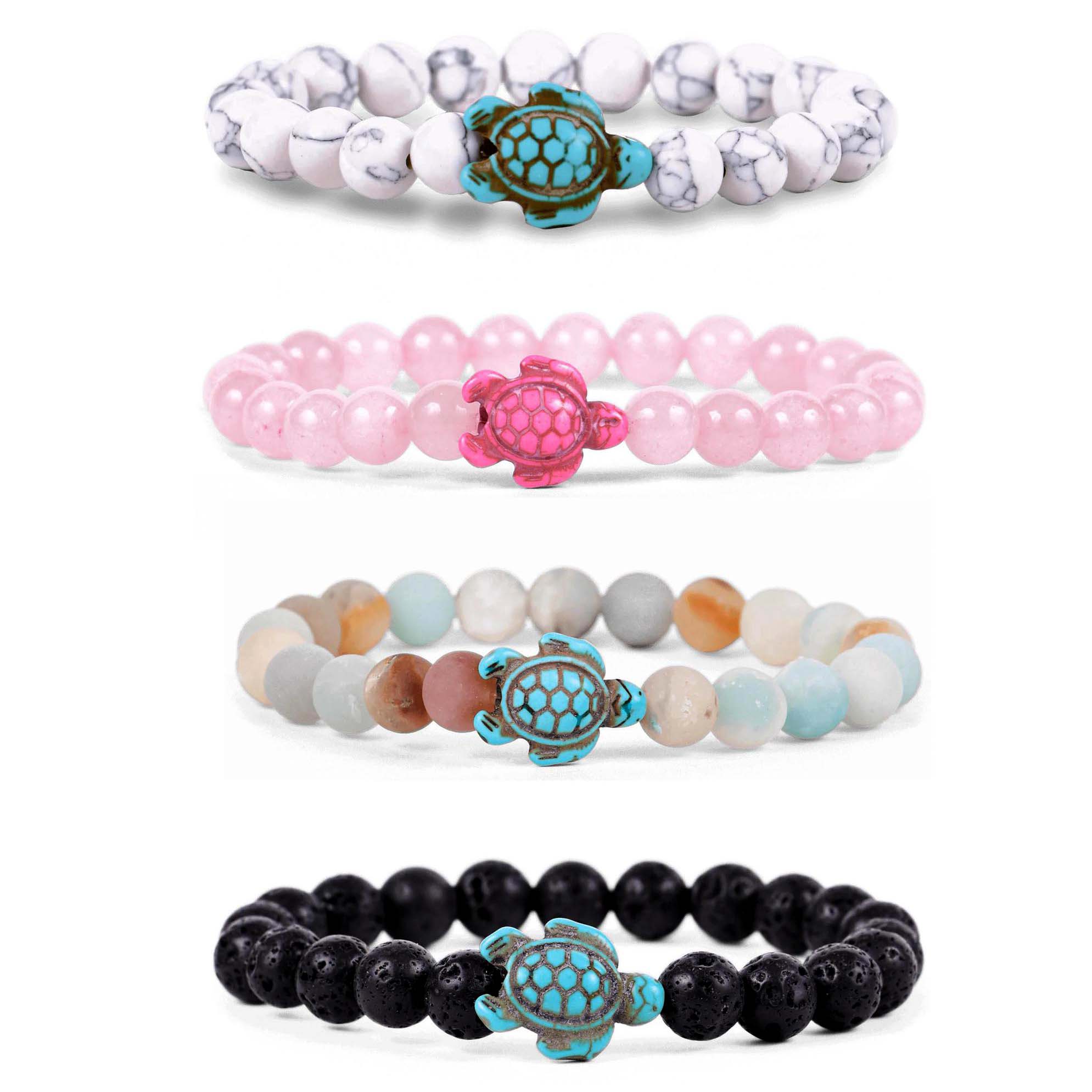 4 Fahlo SEA TURTLE Bracelets in deferent designs all featuring a cure turtle.