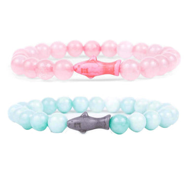 2 Fahlo shark bracelets one pink one blue