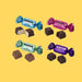 Assorted MAVE bombons on a yellow background