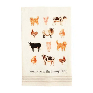 Farm Animal Towel featuring welcome to the funny farm