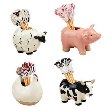 Farm Charm at Your Fingertips: Animal Toothpick Caddy Sets!