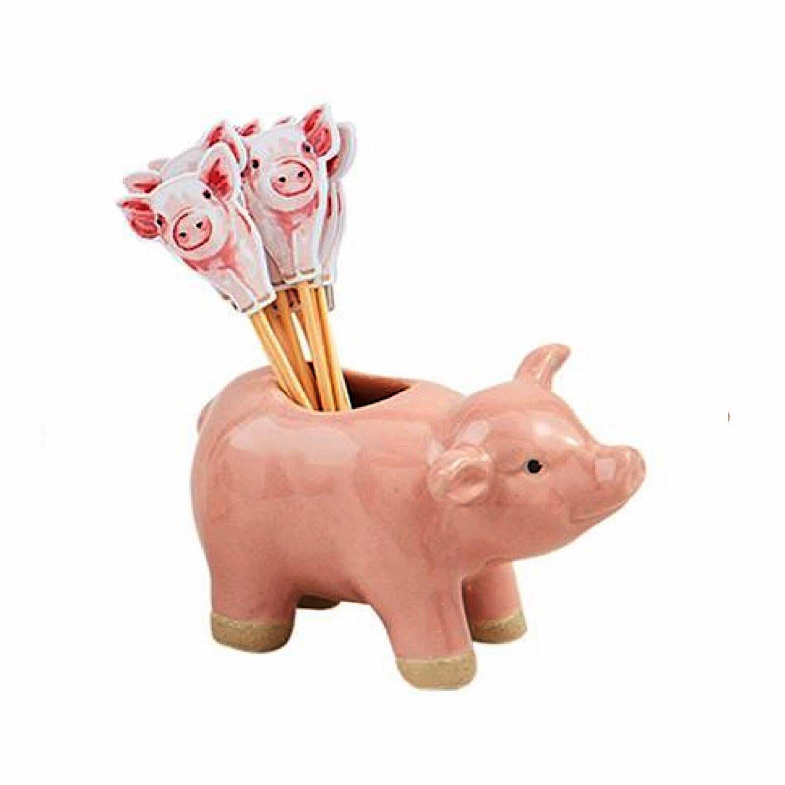 Farm Charm at Your Fingertips: Pig Toothpick Caddy Set