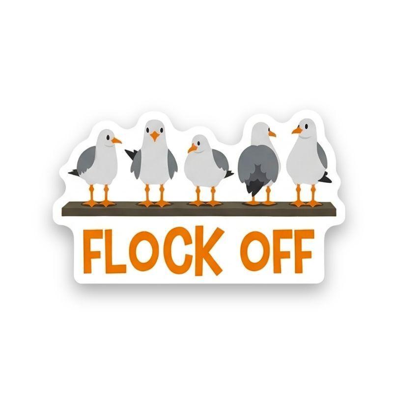 Flock Off Seagull Vinyl Sticker – Sassy Coastal Humor