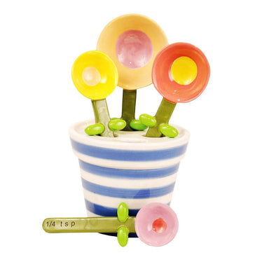 Flower Pot Measuring Spoon Baking Set: Quirky Ceramic Kitchen Accessories