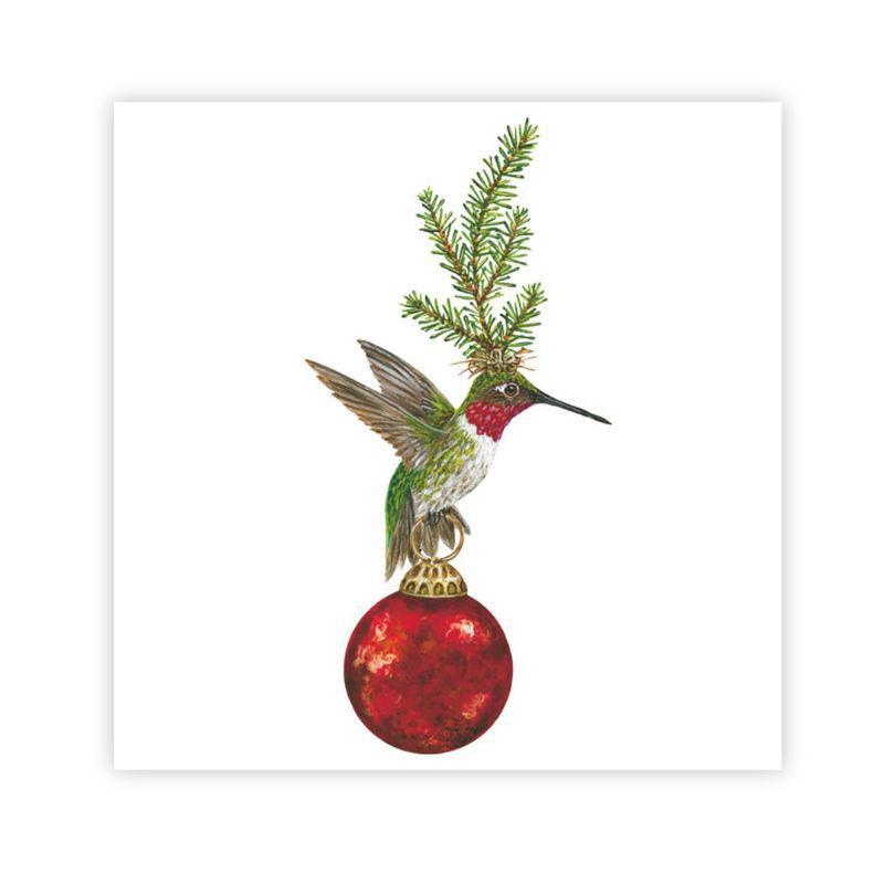 Franklin Hummingbird Holiday Beverage Napkins – 20ct, 5x5"