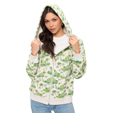 Frog & Lily Pad Zip Hoodie – Cozy Whimsical Nature Style
