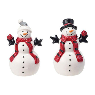 Frosty Friends Stoneware Snowmen Salt & Pepper Shakers – Set of 2