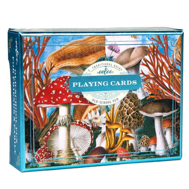"Fungi Fun: Foiled Mushroom Playing Card Gift Box Set by Fumiha Tanaka