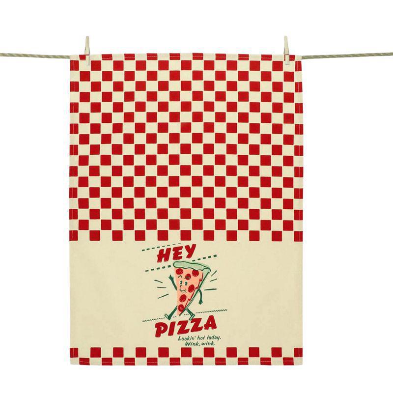 Funny Blue Q Dish Towel – Hey Pizza Lookin’ Hot Today 