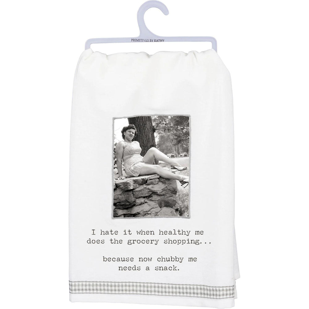 Funny Cotton Kitchen Towel – “Chubby Me Needs A Snack”