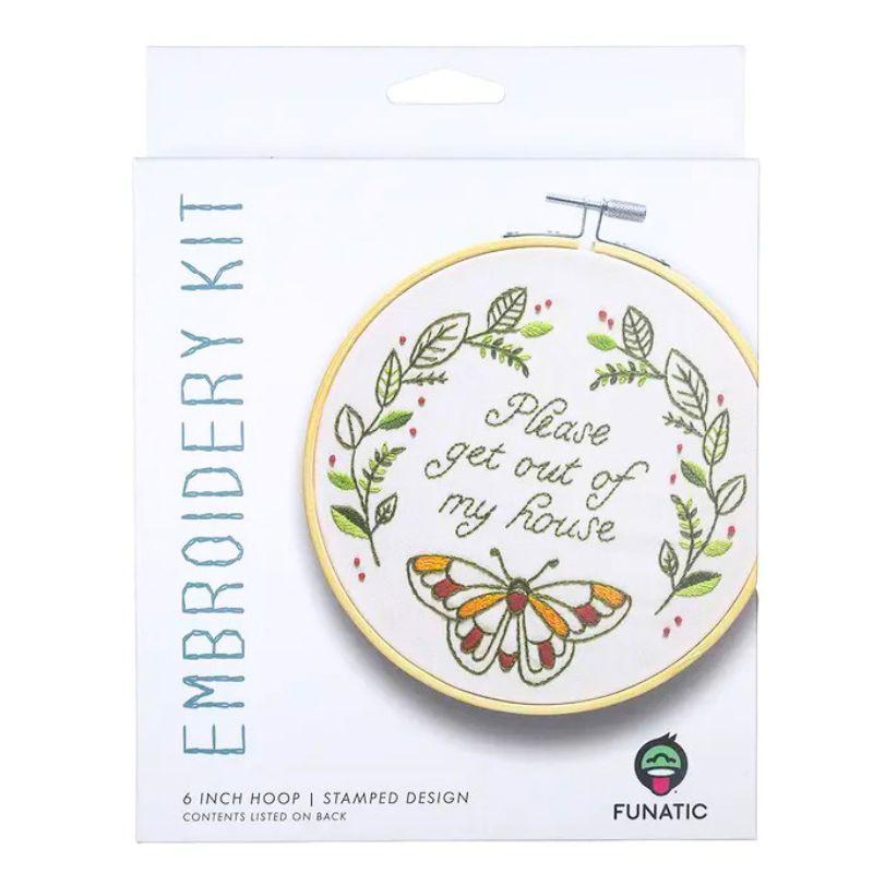 Funny “Please Get Out” Embroidery Kit – Beginner DIY Craft