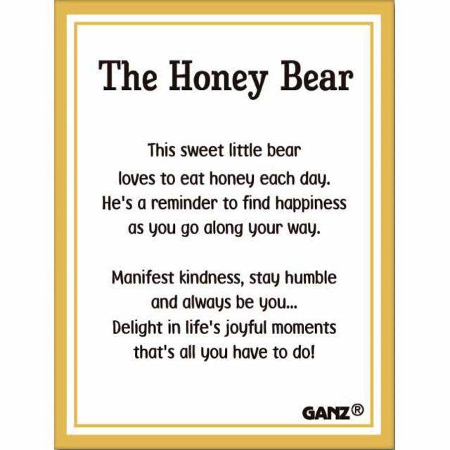 Ganz Honey Bear Token – Adorable Grizzly Bear & Bee Keepsake