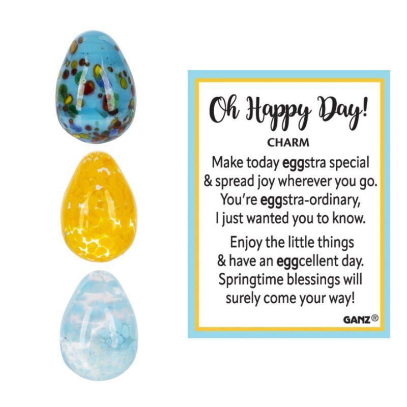 Ganz “Oh Happy Day” Easter Egg Glass Charm