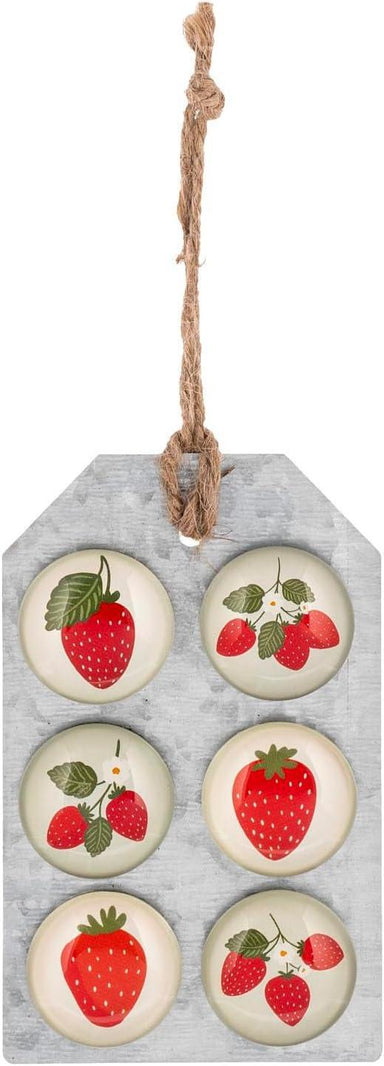 Ganz Strawberry Refrigerator Magnets – Set of 6 Glass Buttons
