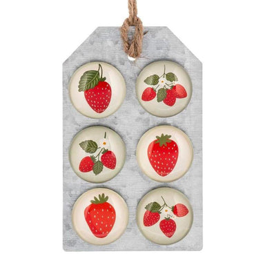 Ganz Strawberry Refrigerator Magnets – Set of 6 Glass Buttons