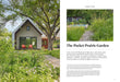 Small house with a garden and pool area, featuring text about 'The Pocket Prairie Garden' in Austin, Texas.