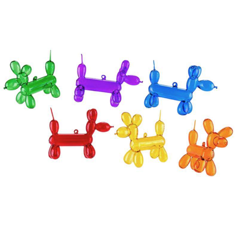 Glass Balloon Dog Ornament – 4", 6 Assorted Colors