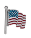 American flag lapel pin on a white background