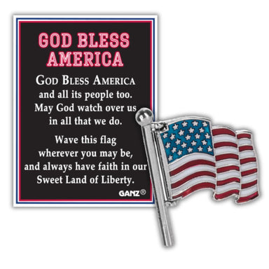 God Bless America Swivel Flag Charm – Patriotic Metal Keepsake