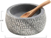 Granite Bowl & Carved Wood Spoon Set – Rustic Kitchen Duo