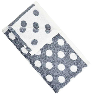 Gray Polka Dot Chenille Blanket measuring 50" x 60"