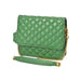Green Never Mind Diamond Quilted Leather Flap Shoulder Bag