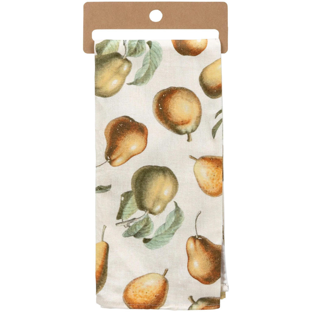 Grow A Pear Kitchen Towel – Retro Pear Design, Cotton Linen