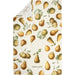 Patterned paper with pears and leaves on a white background