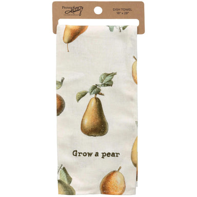 Grow A Pear Kitchen Towel – Retro Pear Design, Cotton Linen