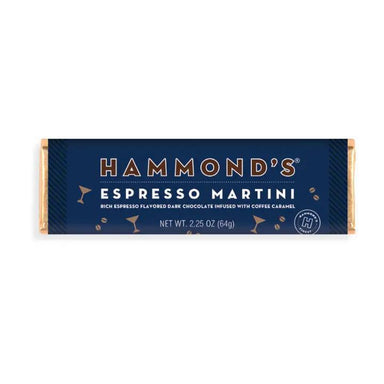 Hammond's Espresso Martini chocolate bar packaging on a white background