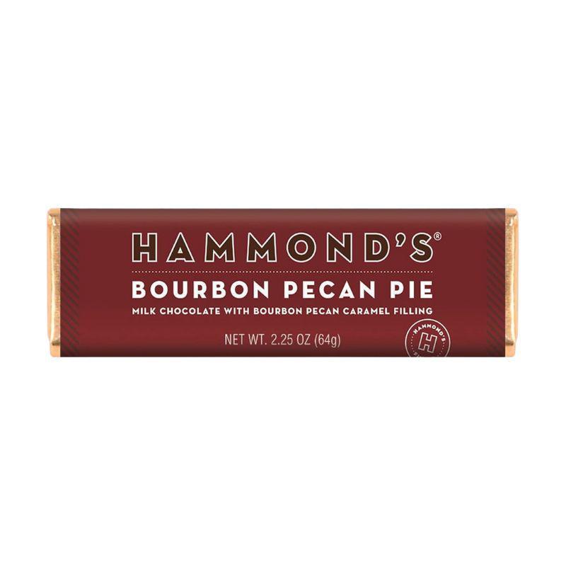 Hammond's Bourbon Pecan Pie chocolate bar packaging on a white background