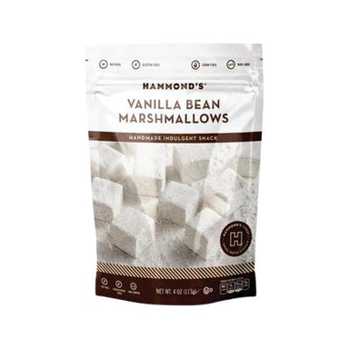 Packaging of Hammond's Vanilla Bean Marshmallows on a white background
