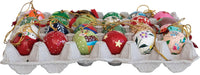 Hand-Painted 1" Paper Mache Ball Ornaments - Unique Holiday Charm
