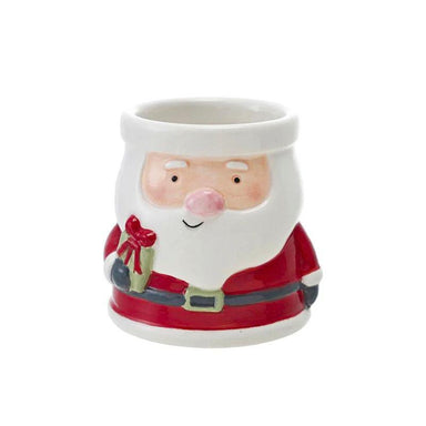 Hand-Painted Santa Shaped Ceramic Container – Festive Holiday Cup