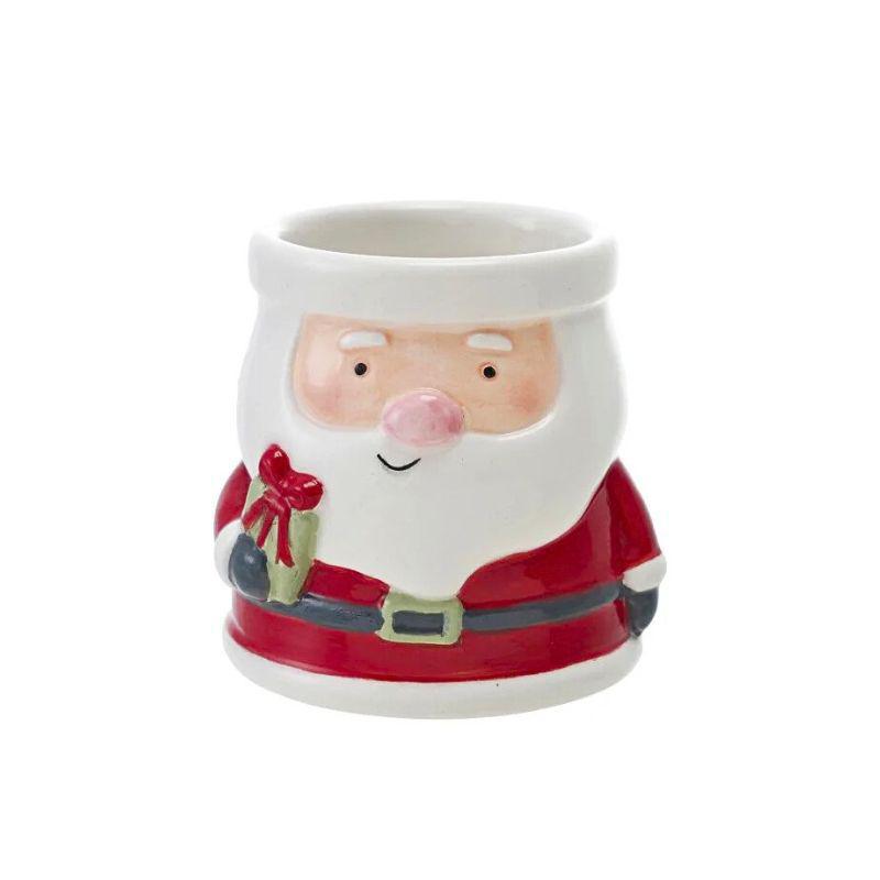 Hand-Painted Santa Shaped Ceramic Container – Festive Holiday Cup