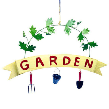 Hand-Painted Tin Garden Sign: Charming Ornament for Garden Enthusiasts