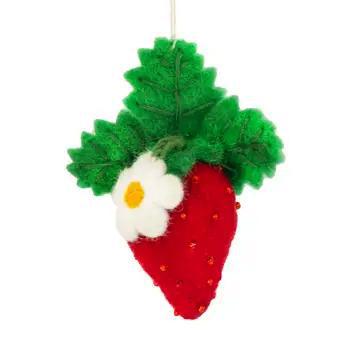 Handmade Felt Strawberry Ornament: Adorable Charm!