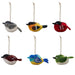 Handmade Wool Felt Bird Ornaments – Set of 6, 4" x 5"