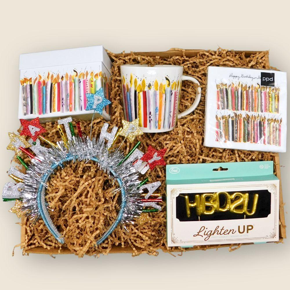 Happy Birthday Candles Gift Box – Mug, Candle & Party Fun
