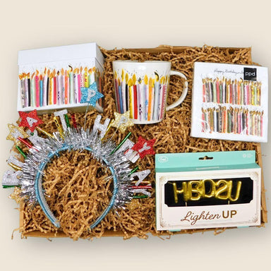 Happy Birthday Candles Gift Box – Mug, Candle & Party Fun