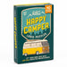 Happy Camper logic puzzles packaging with a vintage van illustration on a teal background