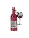Pink wine bottle keychain with a silver wine glass on a white background