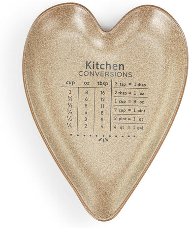 Heart-Shaped Stoneware Spoon Rest with Measurement Guide