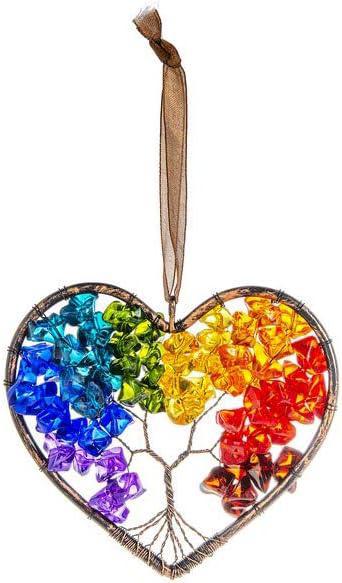 Heart Rainbow Tree of Life Hanging Ornament