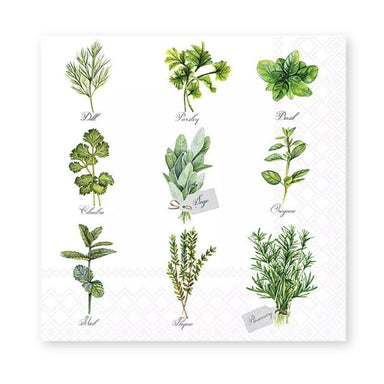 Herb Selection Paper Napkins – 13"x13" 3-Ply Botanical Set