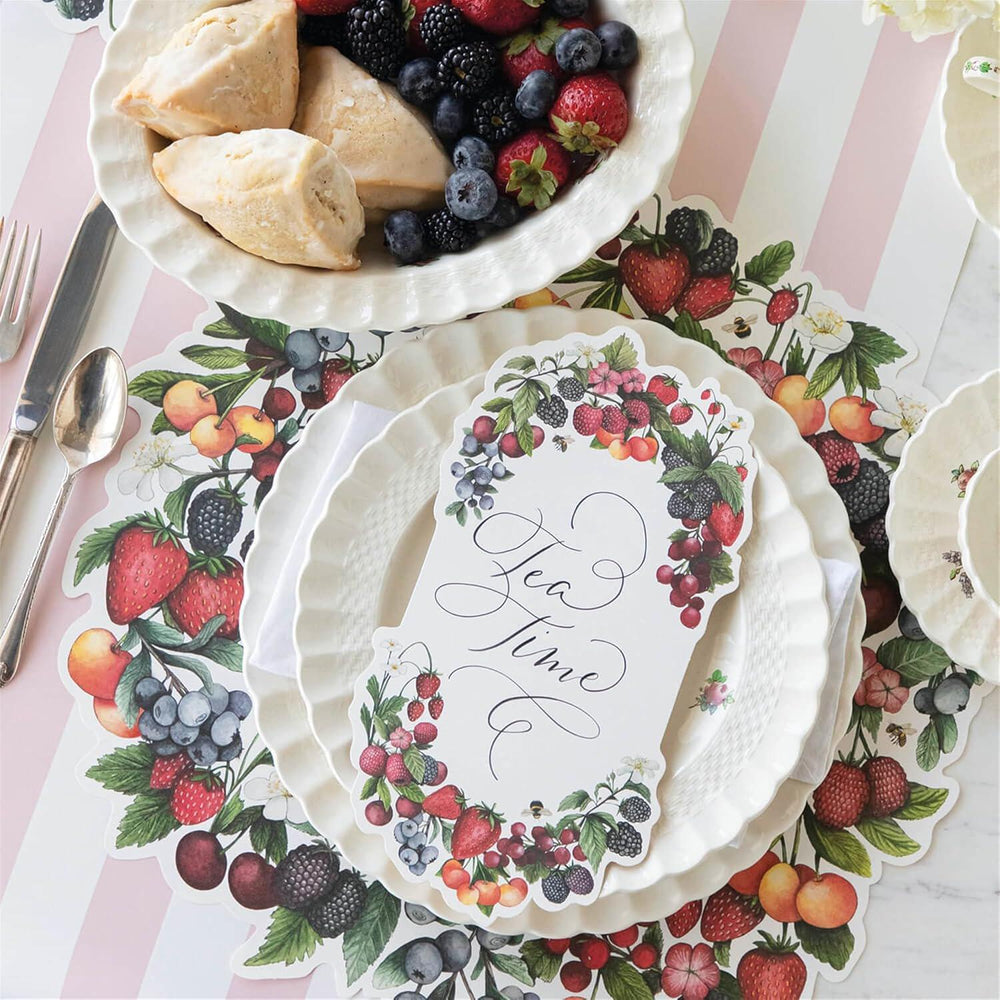Hester & Cook Paper Placemats - Die-Cut Berry Wreath
