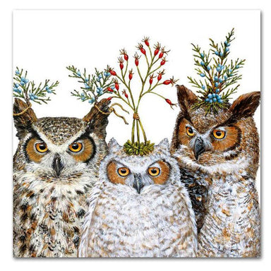 Holiday Hoot Owl Beverage Napkins – Vicki Sawyer, 20ct