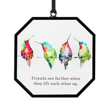 Hummers on a Wire Suncatcher – 3in Dean Crouser Watercolor Art