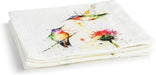 Set of napkins with colorful floral design on a white background