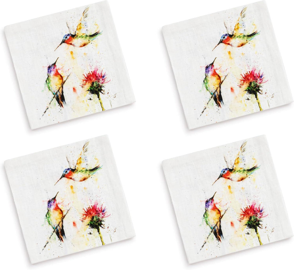 Hummingbird Linen Cocktail Napkins Set of 4 – DEMDACO Dean Crouser